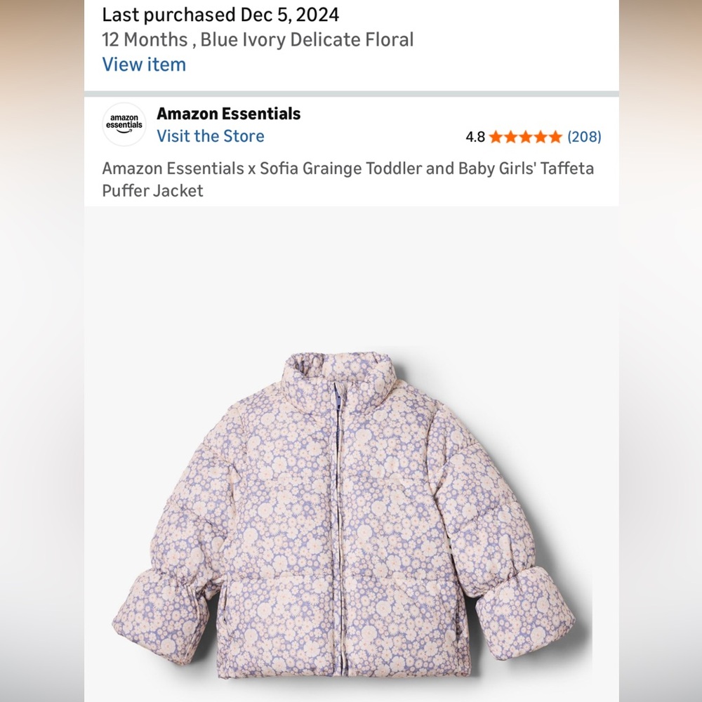 NEW Sofia Grange toddler  blue ivory puffer